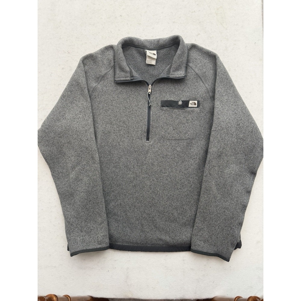 The North Face Leo Gordon Lyon 1/4 Zip Jacket Mens Size L Gray Fleece Pullover
